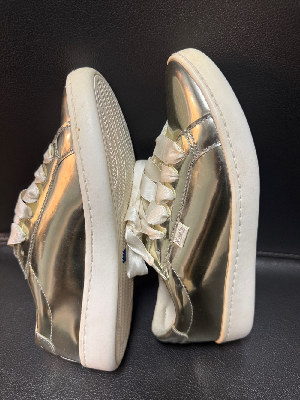 Keds x Kate Spade New York Ace Sneakers in Metallic Gold Ginish - Picture 5 of 11